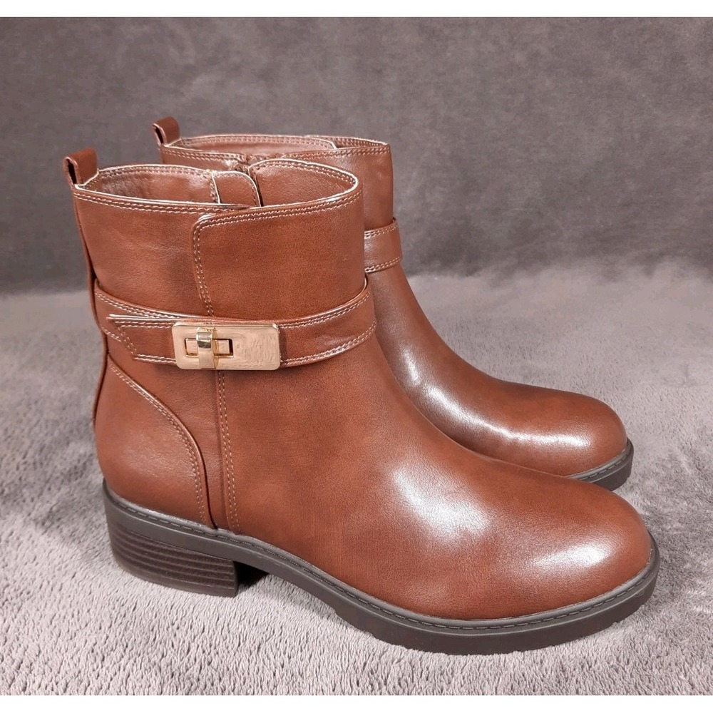 Giani Bernini Beccaa Women's‎ Ankle Boots Mocha Faux Leather US Size 6 Medium
